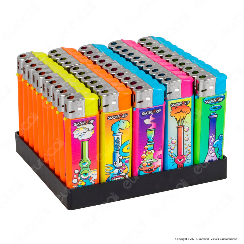SmokeTrip Color Accendini Elettronici Fantasia Bong - Box da 50