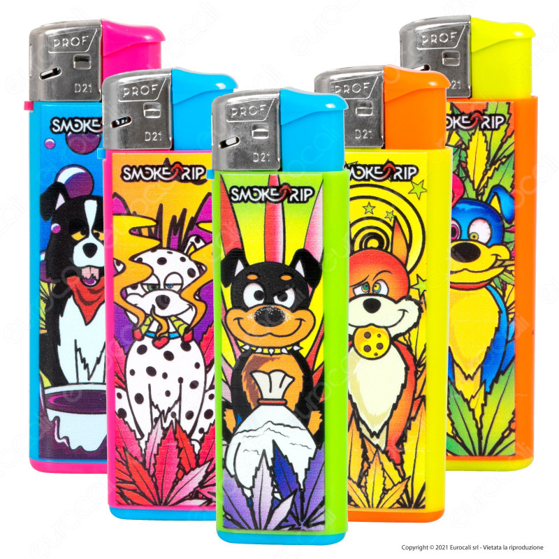 SmokeTrip Color Accendini Elettronici Fantasia Dog - 5 Accendini