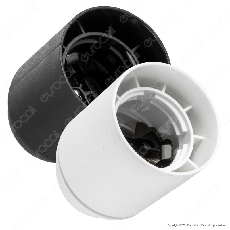 Ecova Portalampada Liscio per Lampadine E27 Colore Bianco o Nero -