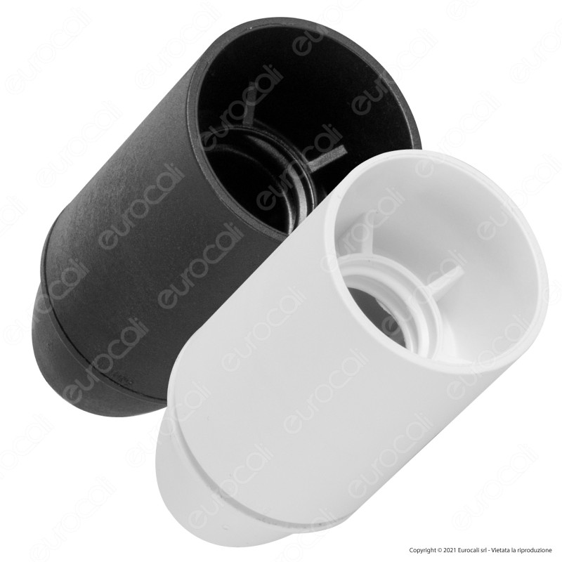 Ecova Portalampada Liscio per Lampadine E14 Colore Bianco o Nero -