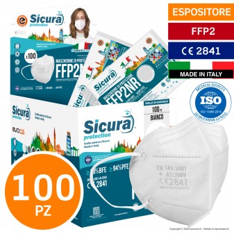 Sicura Protection Espositore con 100 Mascherine Sigillate